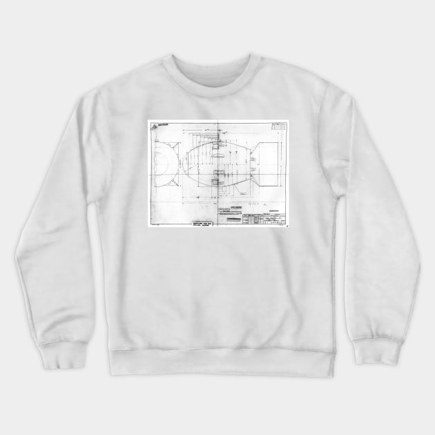 Fat Man atomic bomb blueprint (C021/2942) Crewneck Sweatshirt by SciencePhoto